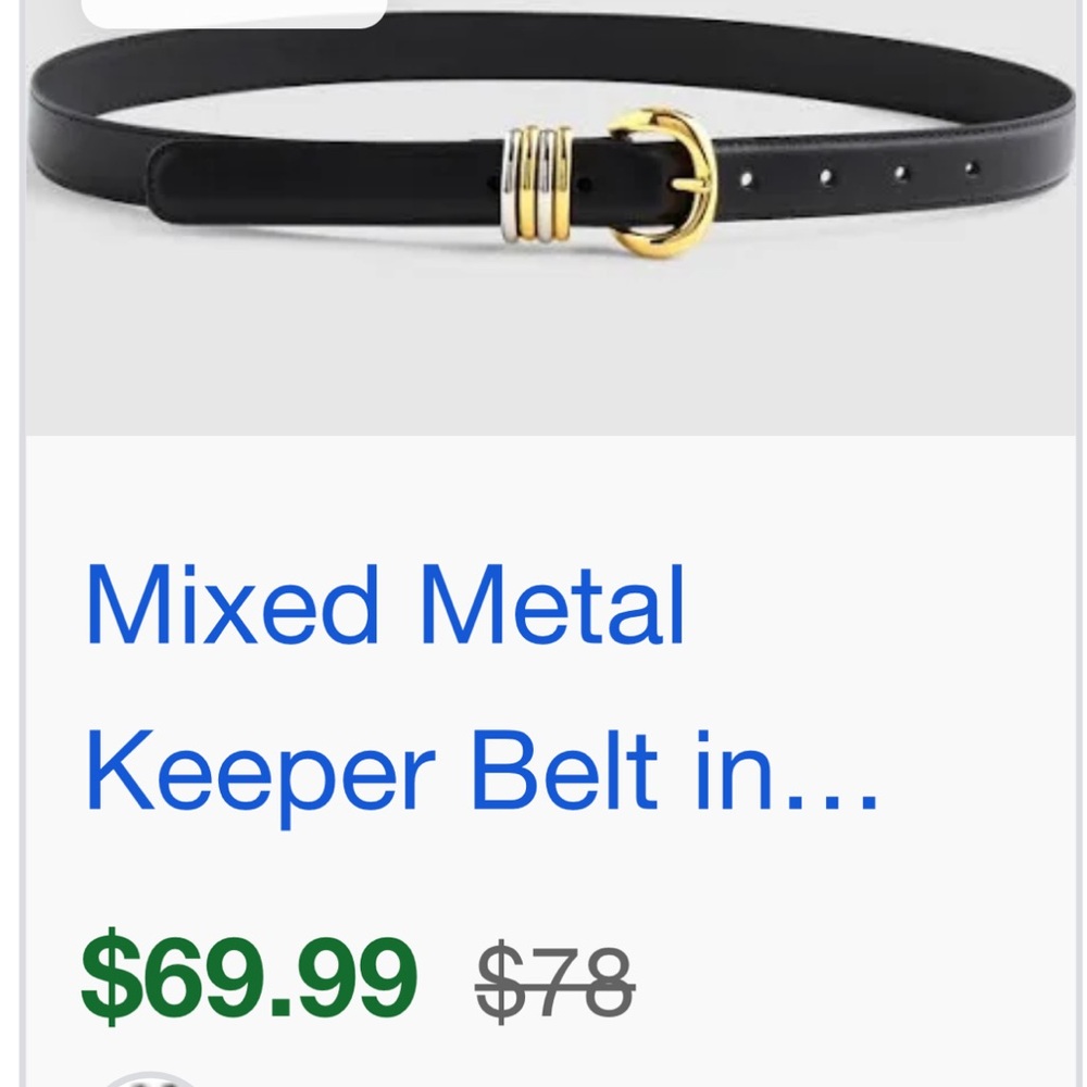 Madewell Black Belt with Gold Accents
